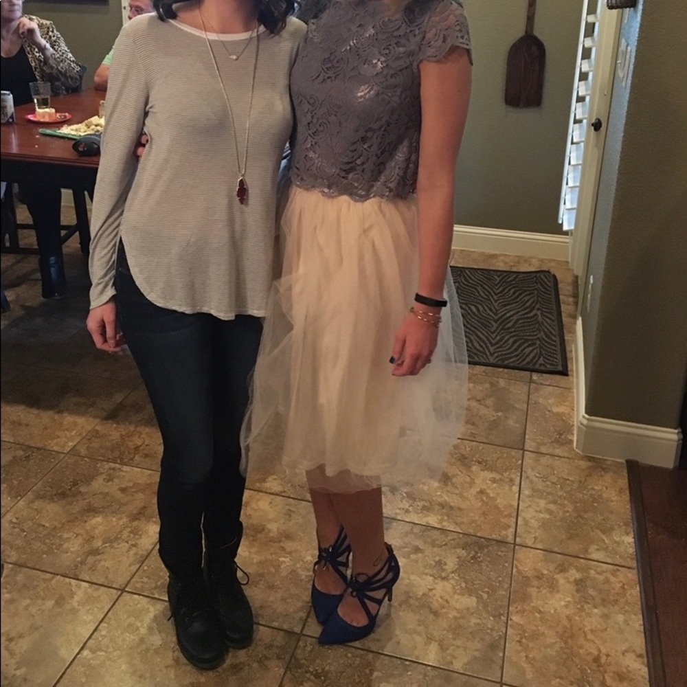 Cream Tulle Skirt